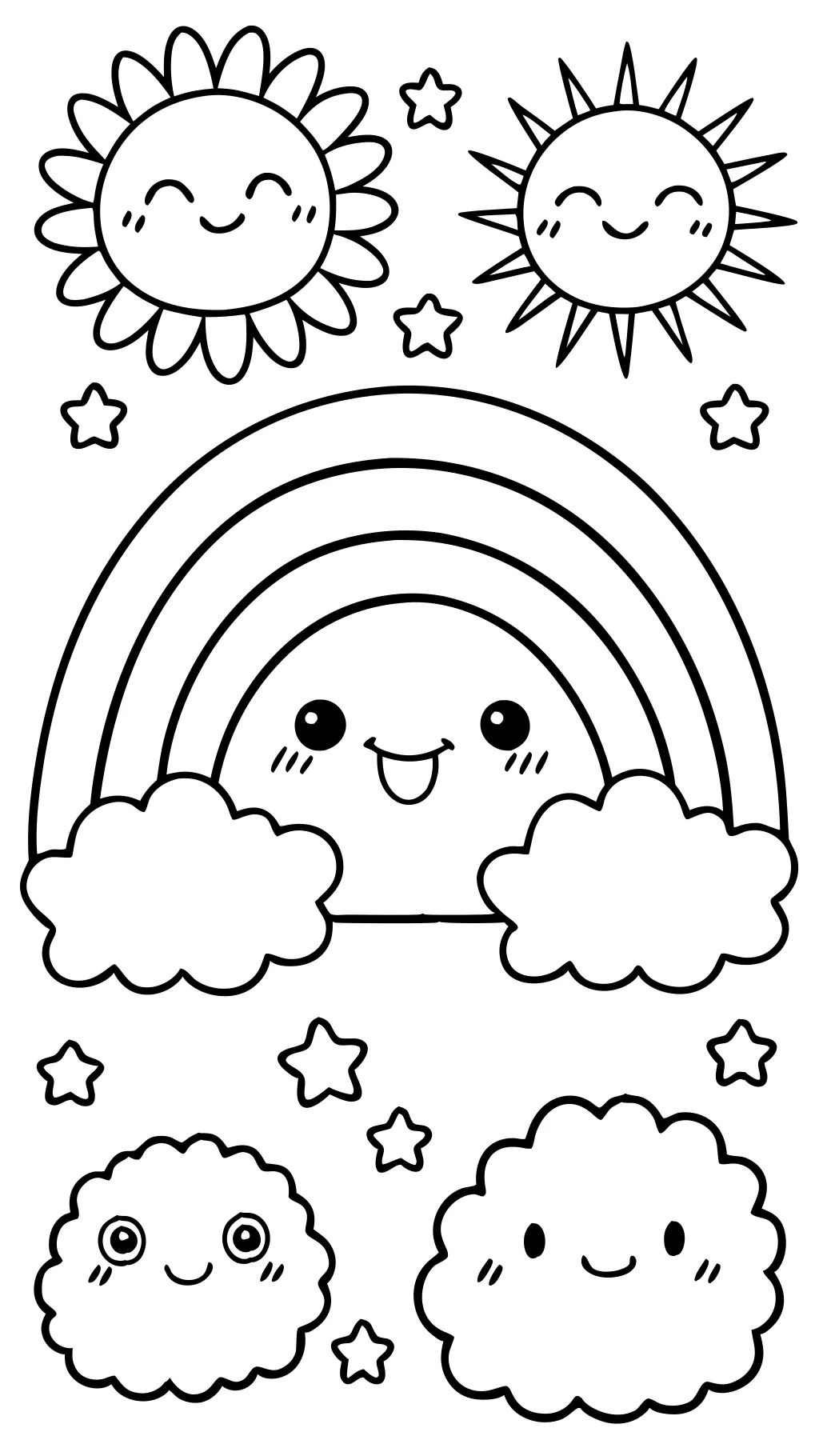 coloring page of rainbow